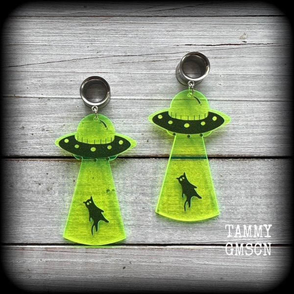 UFO cat abduction tunnel earrings For Discount