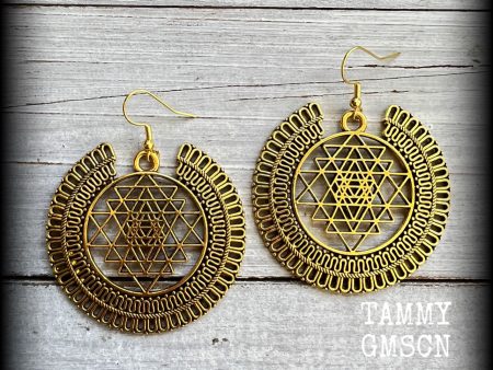 Sri Yantra earrings-Sri Chakra earrings Online