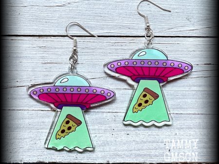 UFO earrings-Pizza abduction earrings Cheap