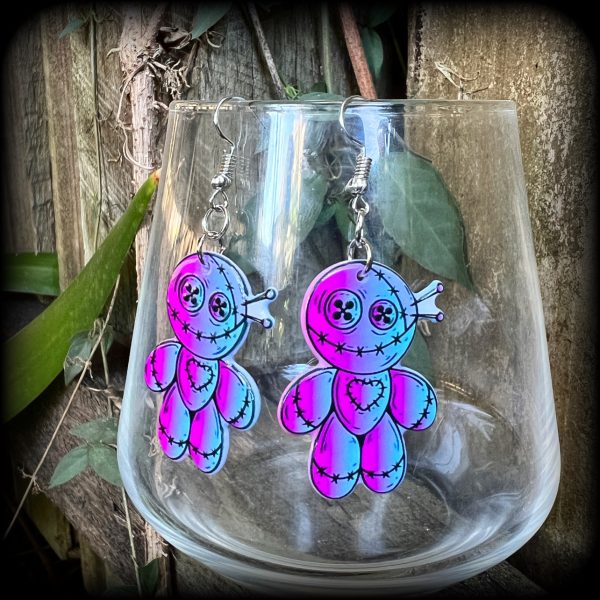 Voodoo doll earrings-Halloween earrings For Cheap