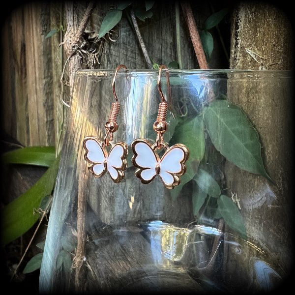 White butterfly earrings Hot on Sale