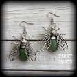 Aventurine insect earrings-Gemstone bugs earrings Hot on Sale