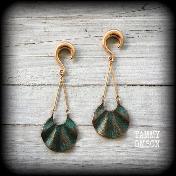 Sea hag gold tone ear weights-Sea witch earrings Online now