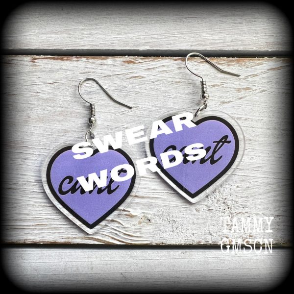 Swear word earrings-Cuss words Online